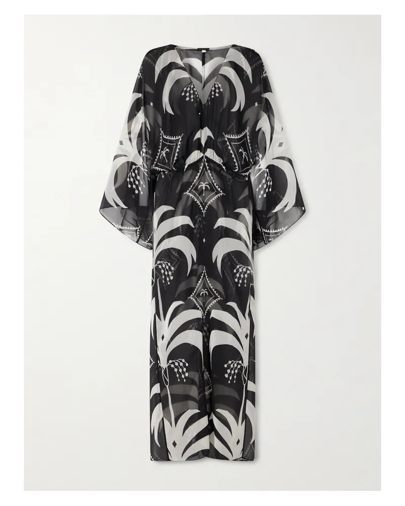 Johanna Ortiz Maxikleid Aus Bedrucktem Chiffon - Schwarz Schwarz