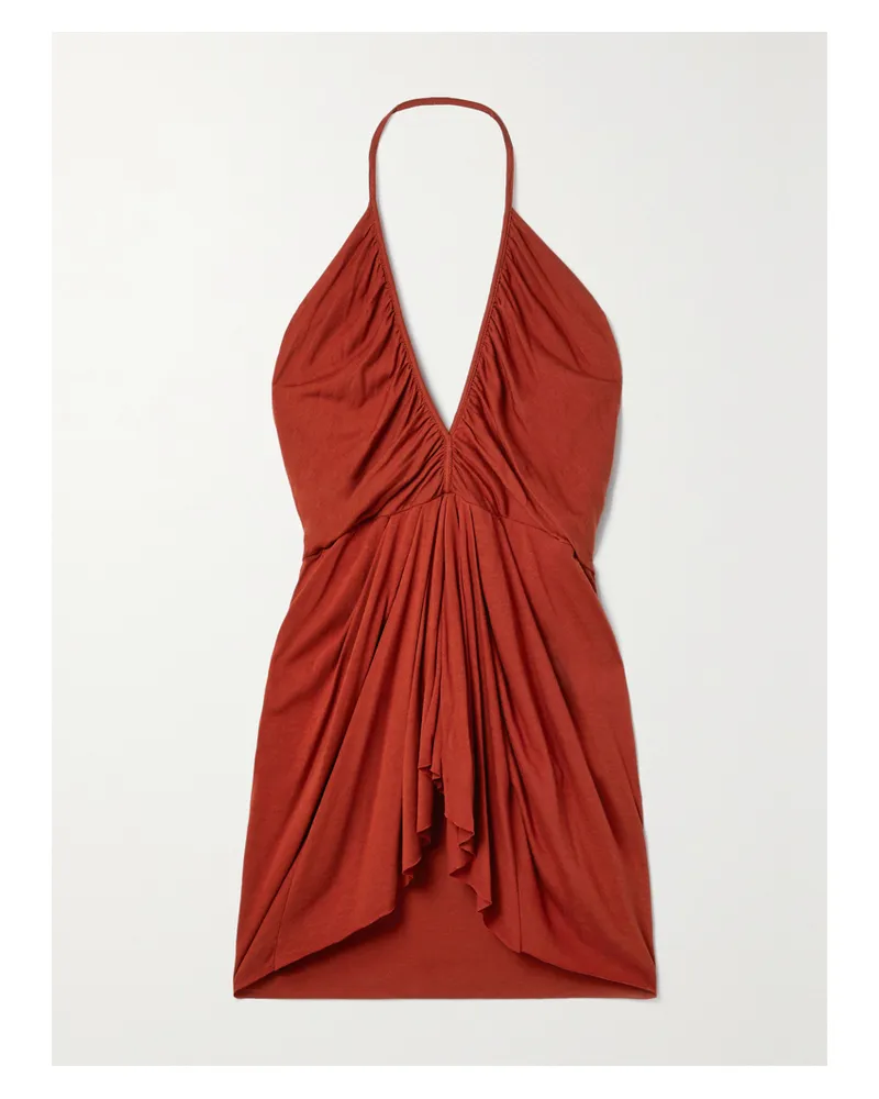 Rick Owens Lilies Rückenfreies Neckholder-oberteil Aus Jersey Mit Raffungen - Rot Rot
