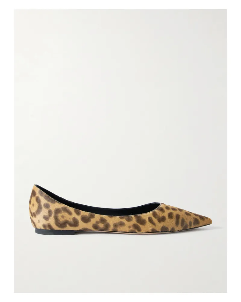 Jimmy Choo Love Ballerinas Aus Leder In Ponyhaaroptik Mit Leopardenprint - Animal-Print Animal-print