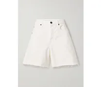 Sienna Jeansshorts Mit Fransen - Weiß