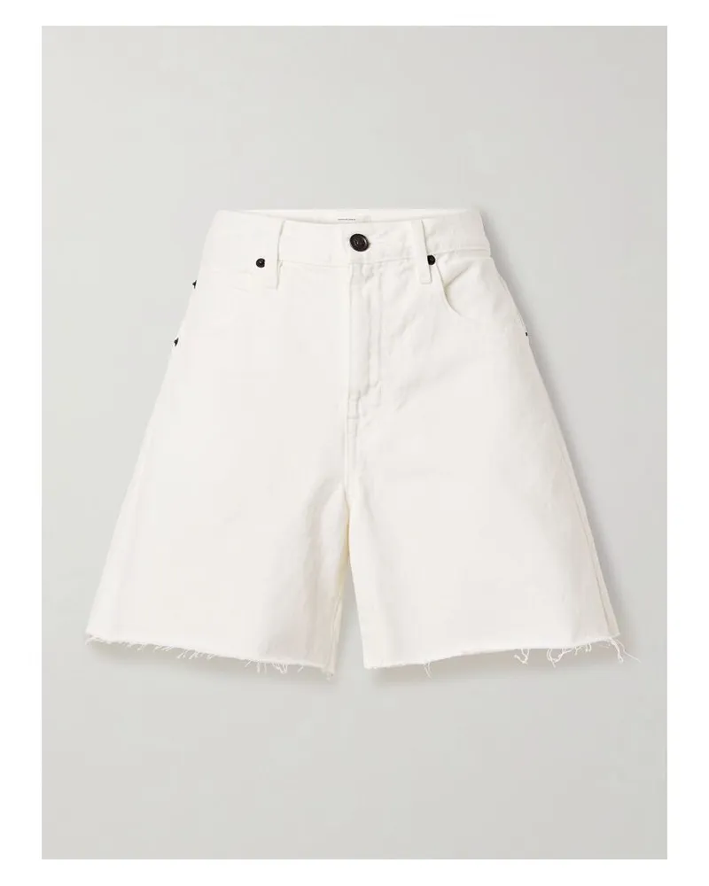 SLVRLAKE Sienna Jeansshorts Mit Fransen - Weiß Weiß
