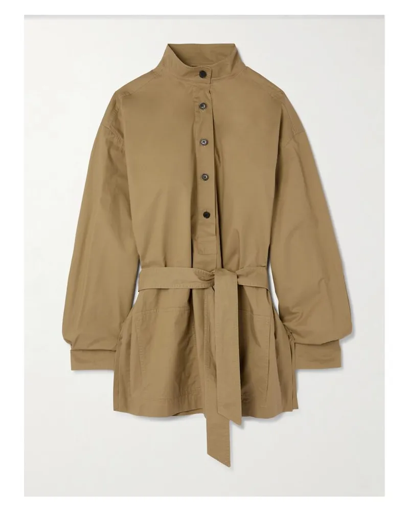 Saint Laurent Hemd Aus Baumwollpopeline Mit Bindegürtel - Neutral Neutral