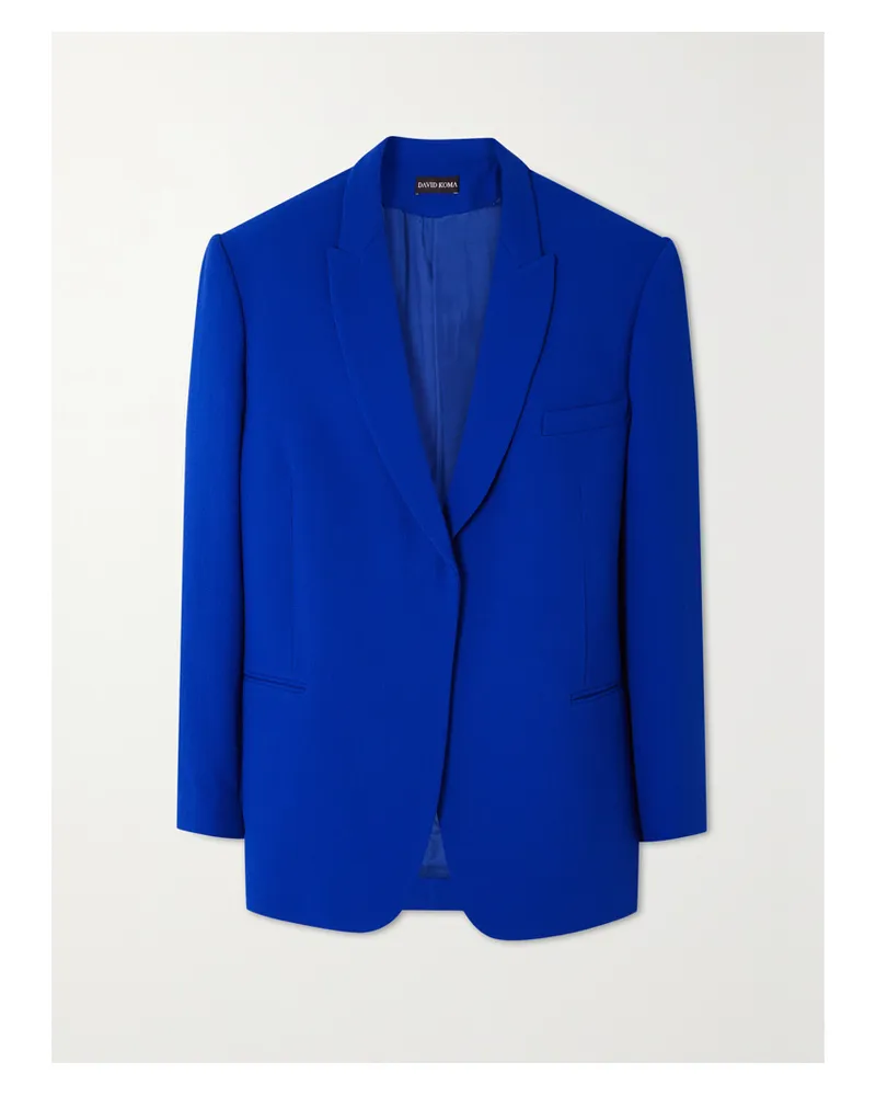 David Koma Oversized-blazer Aus Woll-crêpe - Blau Blau