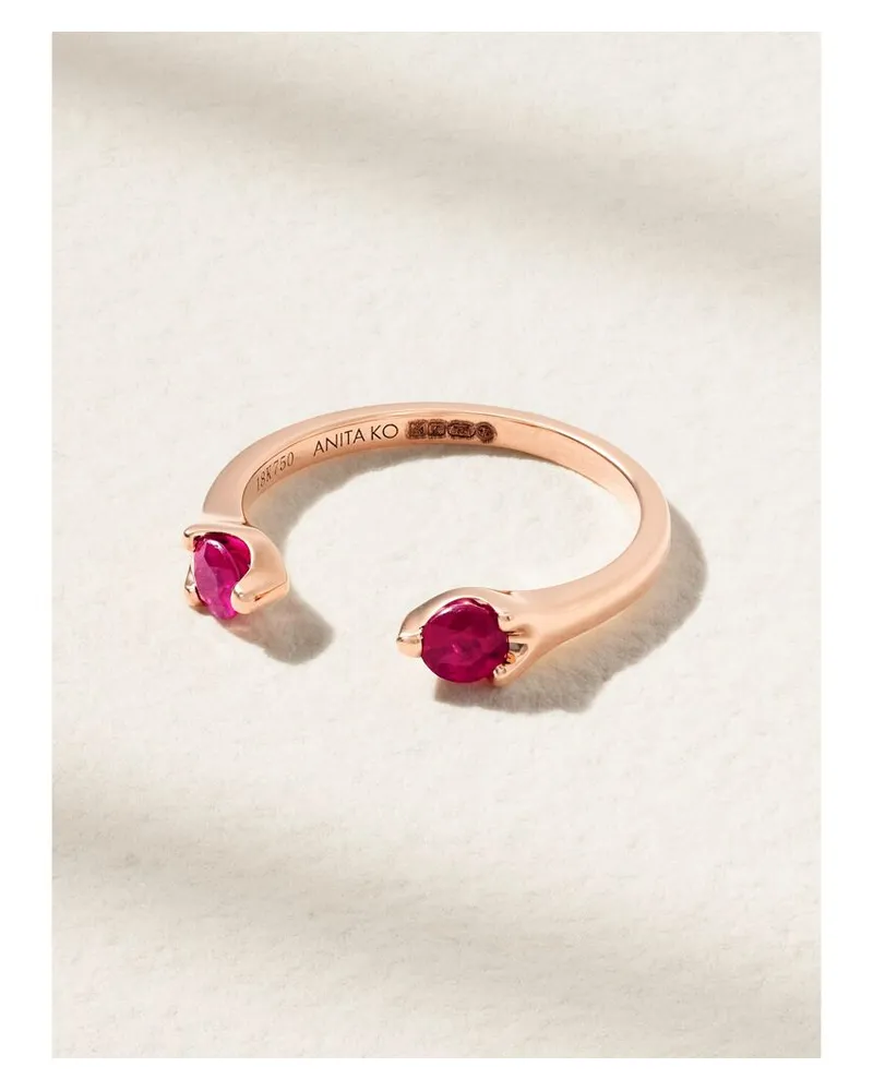 ANITA KO Ring Aus 18 Karat Roségold Mit Rubinen Gold