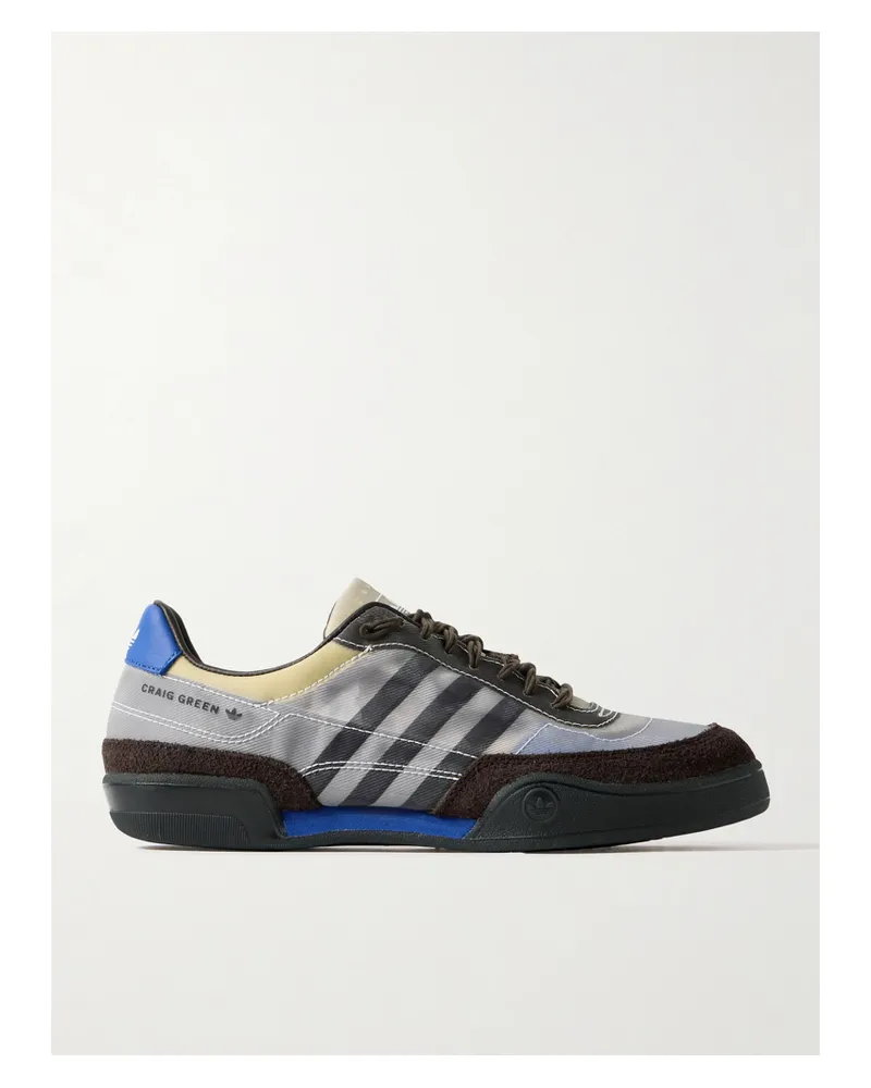 adidas Craig Green Squash Polta Akh Sneakers Aus Bedrucktem Mesh, Veloursleder Und Leder - Schwarz Schwarz