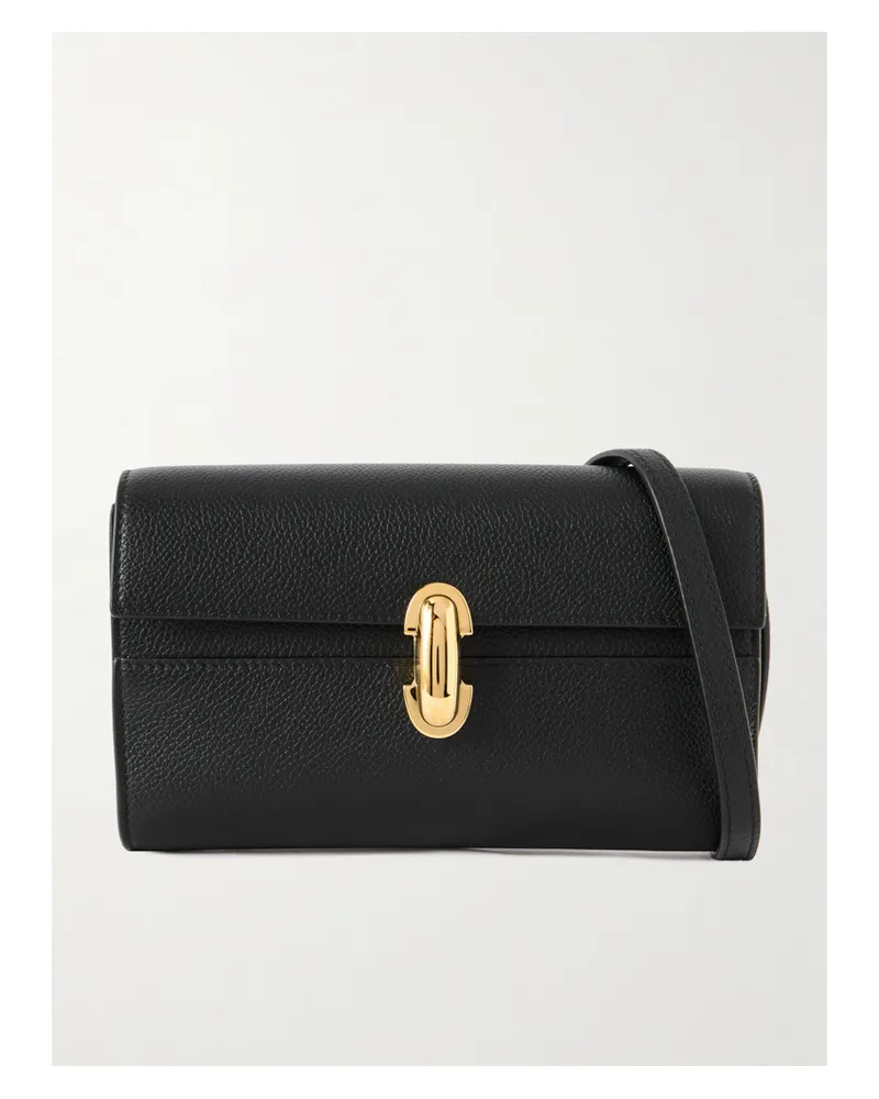 SAVETTE Symmetry Mini Textured-leather Shoulder Bag - Black Black