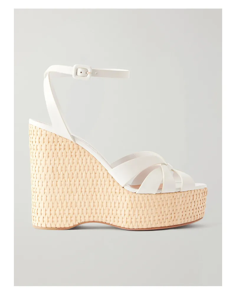 Aquazzura Copacabana 130 Leather Wedges - White White