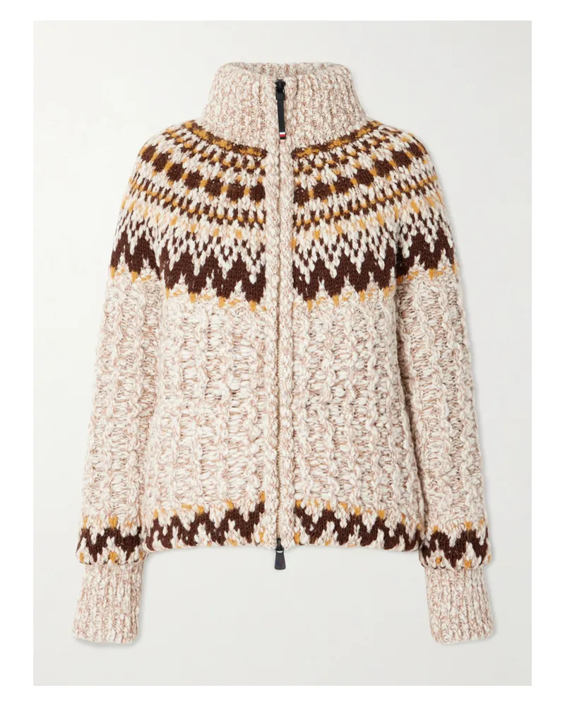 Moncler Cardigan Aus Einer Wollmischung - Creme Creme