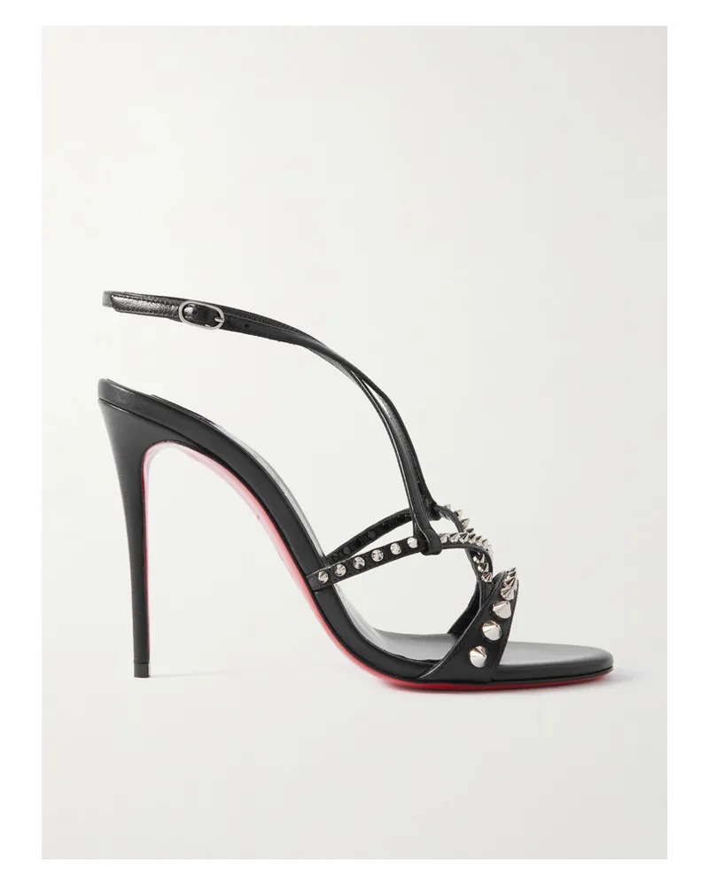 Christian Louboutin Tatooshka 100 Sandalen aus Lackleder Schwarz