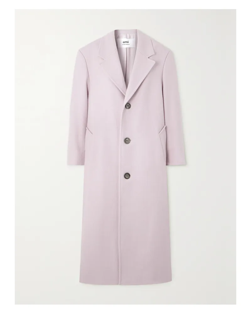 AMI Paris Mantel Aus Twill Aus Einer Wollmischung - Pink Pink