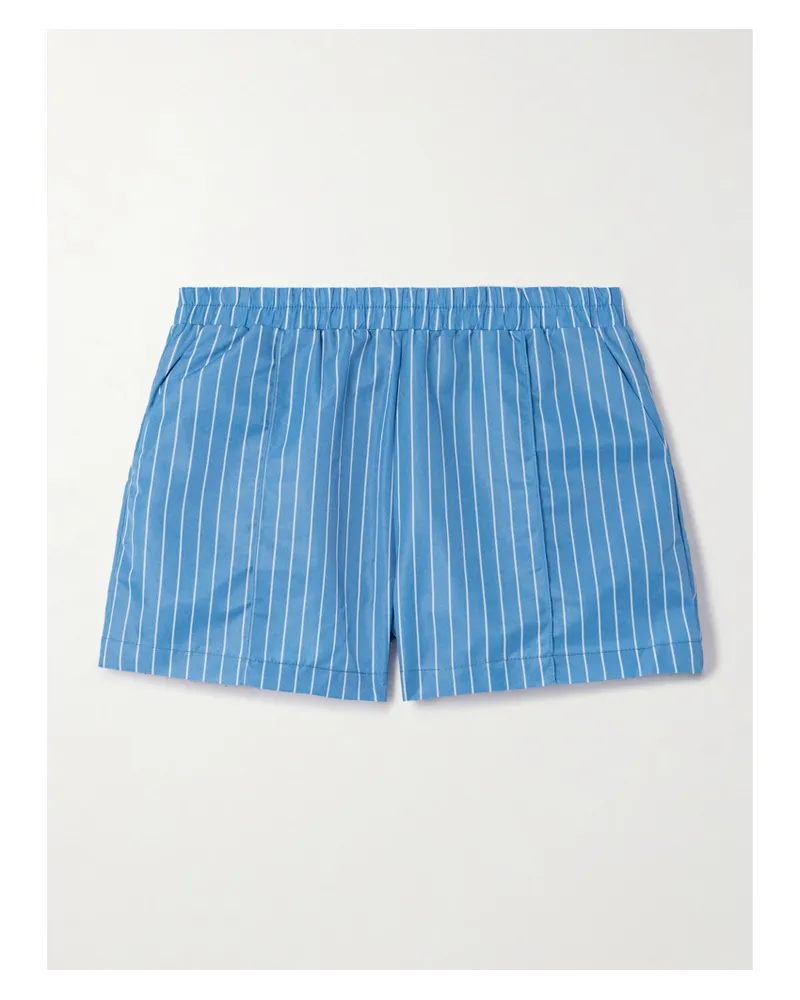 STAUD Taurus Shorts aus Gestreiftem Shell Blau