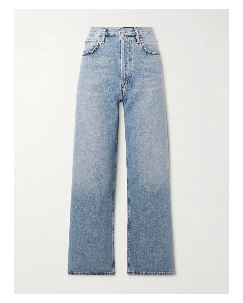 AGOLDE Ren Verkürzte, Hoch Sitzende Jeans Blau