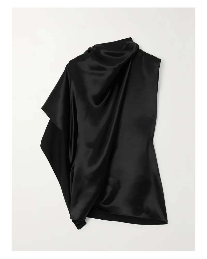 Petar Petrov The Game Asymmetrisches Oberteil Aus Satin - Schwarz Schwarz
