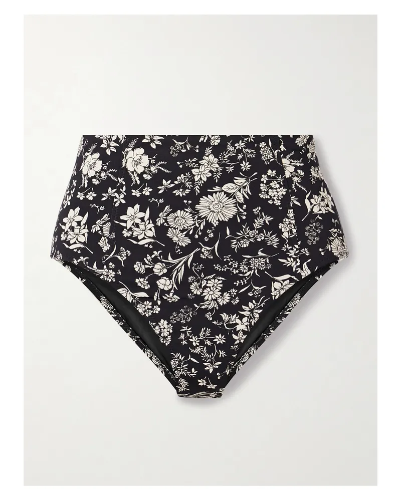 Ulla Johnson Zahara Bikini-höschen Mit Blumenprint - Schwarz Schwarz