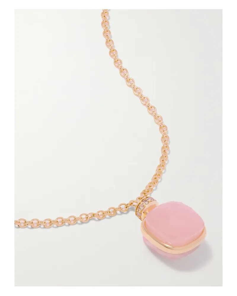 Pomellato Nudo Kette Aus 18 Karat Roségold Mit Mehreren Steinen Gold