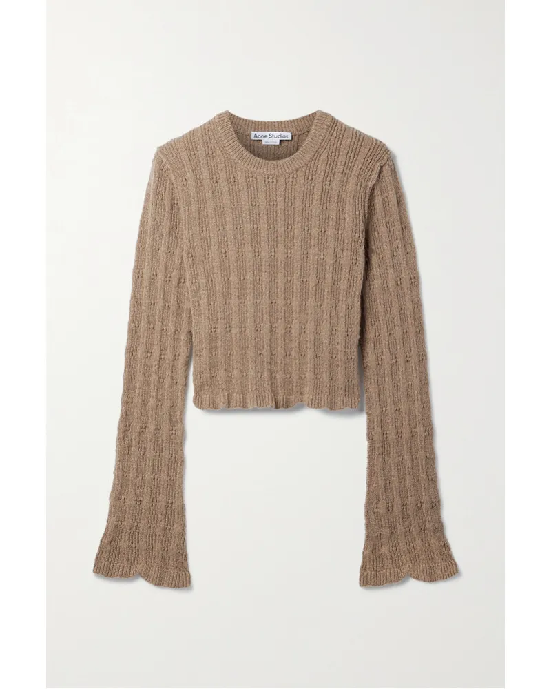 Acne Studios Rippstrickpullover aus einer Wollmischung Braun