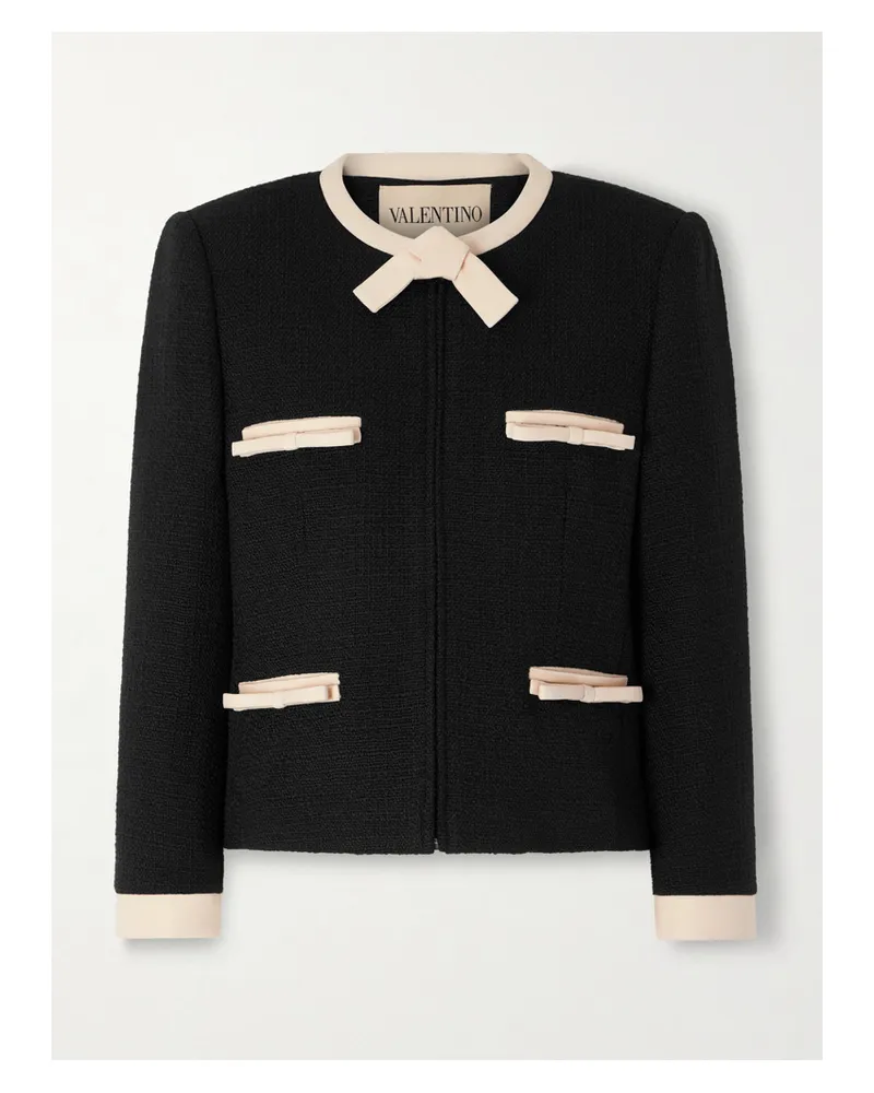 Valentino Garavani Jacke Aus Tweed Aus Einer Wollmischung Mit Schleifen - Schwarz Schwarz