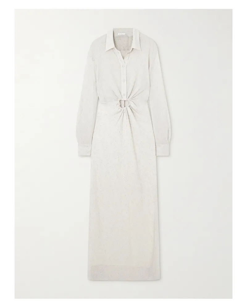 Christopher Esber Maxikleid Aus Metallic-mesh Mit Cut-out Und Verzierung - Silber Silber