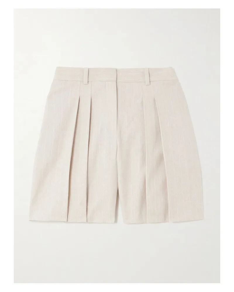 Theory Shorts Aus Canvas Aus Einer Leinenmischung Mit Falten - Neutral Neutral