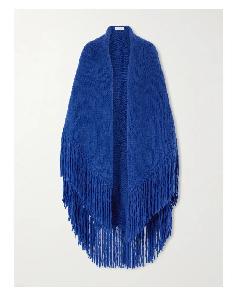 Gabriela Hearst Fringed Cashmere Wrap - Blue Blue