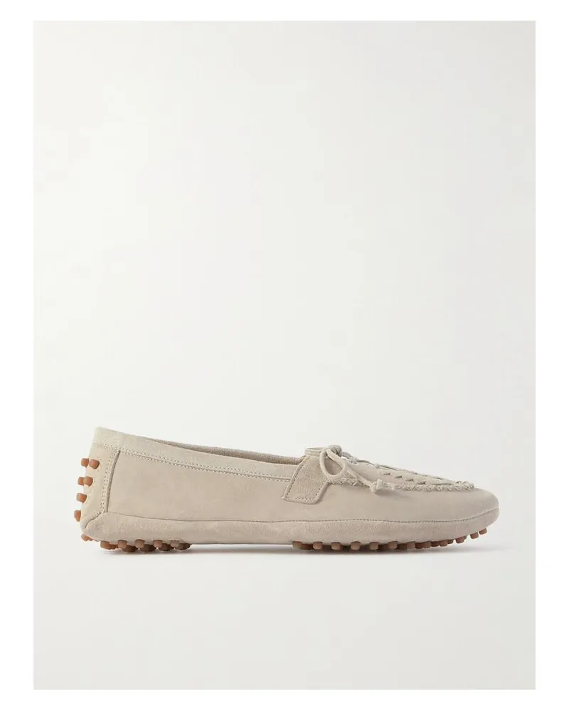 Le Monde Béryl Loafers Aus Veloursleder Mit Stickereien - Grau Grau