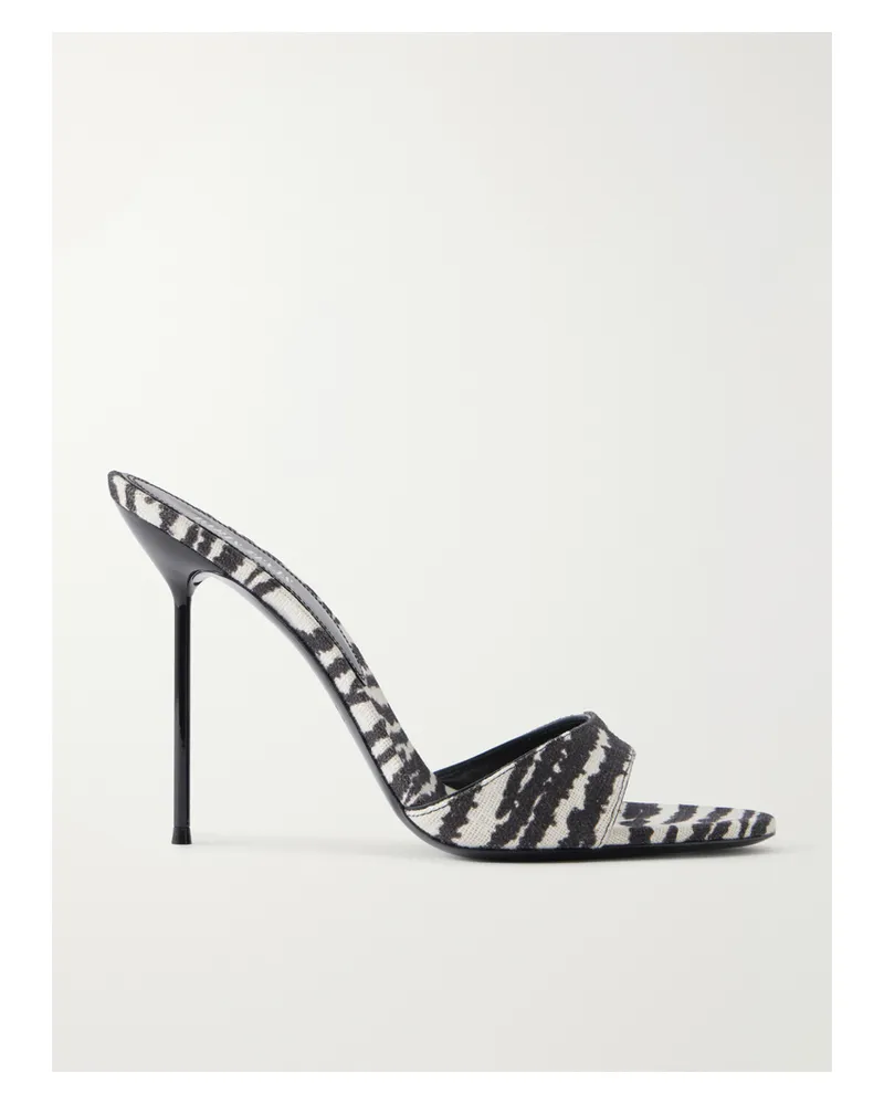 Paris Texas Lidia Zebra-print Canvas Mules - Animal Print Animal