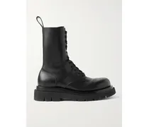 Schnürstiefel Aus Leder - Schwarz