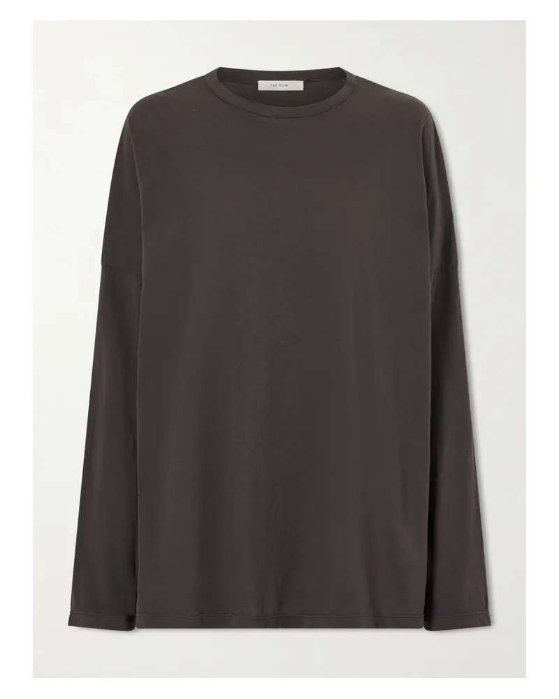 The Row Floris Cotton-jersey T-shirt - Brown Brown