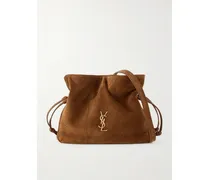 Jamie Quilted Suede Shoulder Bag - Brown