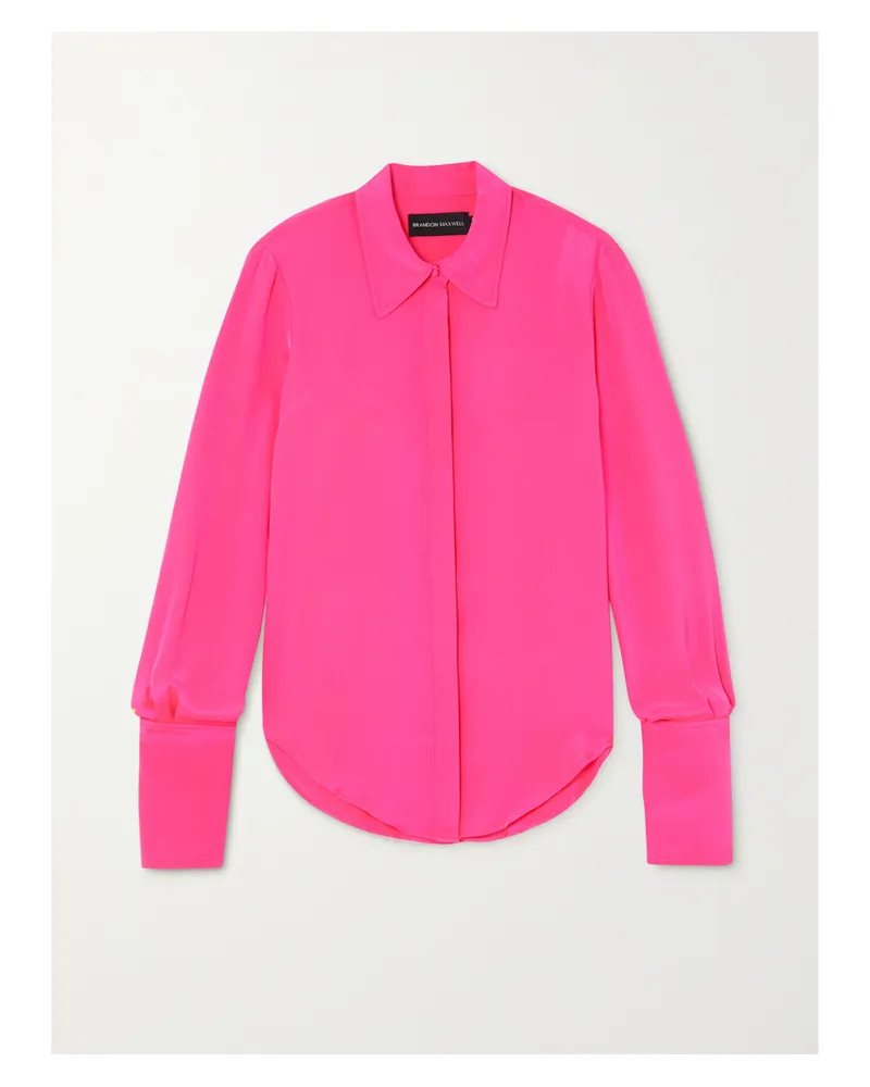 Brandon Maxwell Hemd Aus Seide - Pink Pink