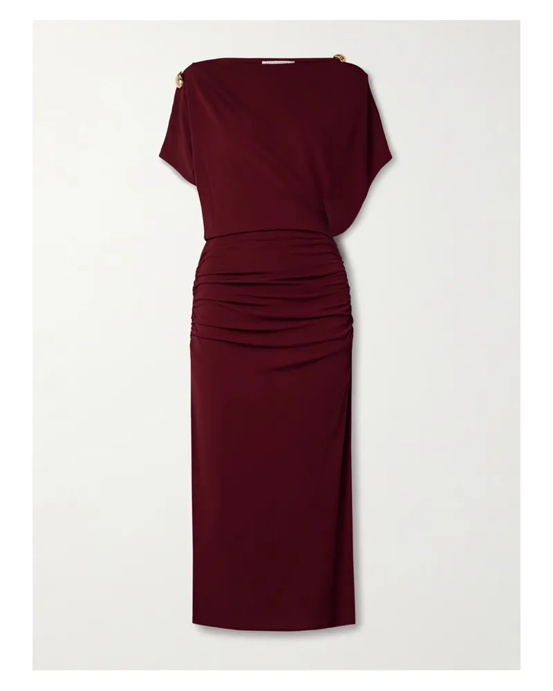 Altuzarra Brina Maxikleid Aus Jersey Mit Raffungen Und Verzierungen - Burgunder Burgunder