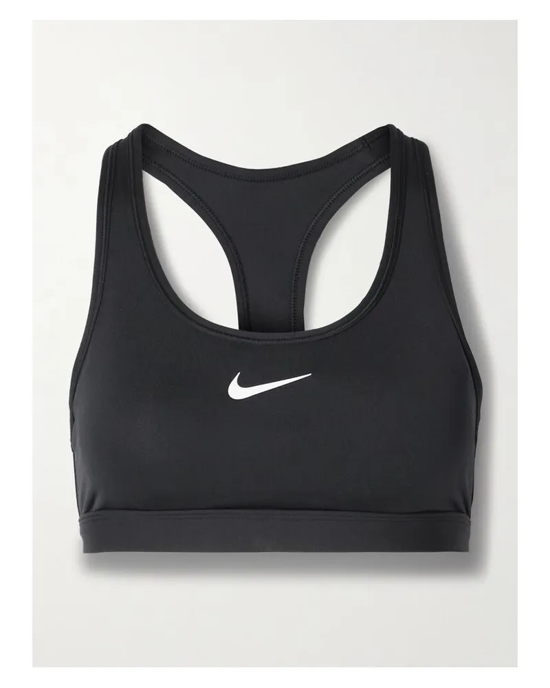 Nike Swoosh Sport-bh Aus Dri-fit-material - Schwarz Schwarz