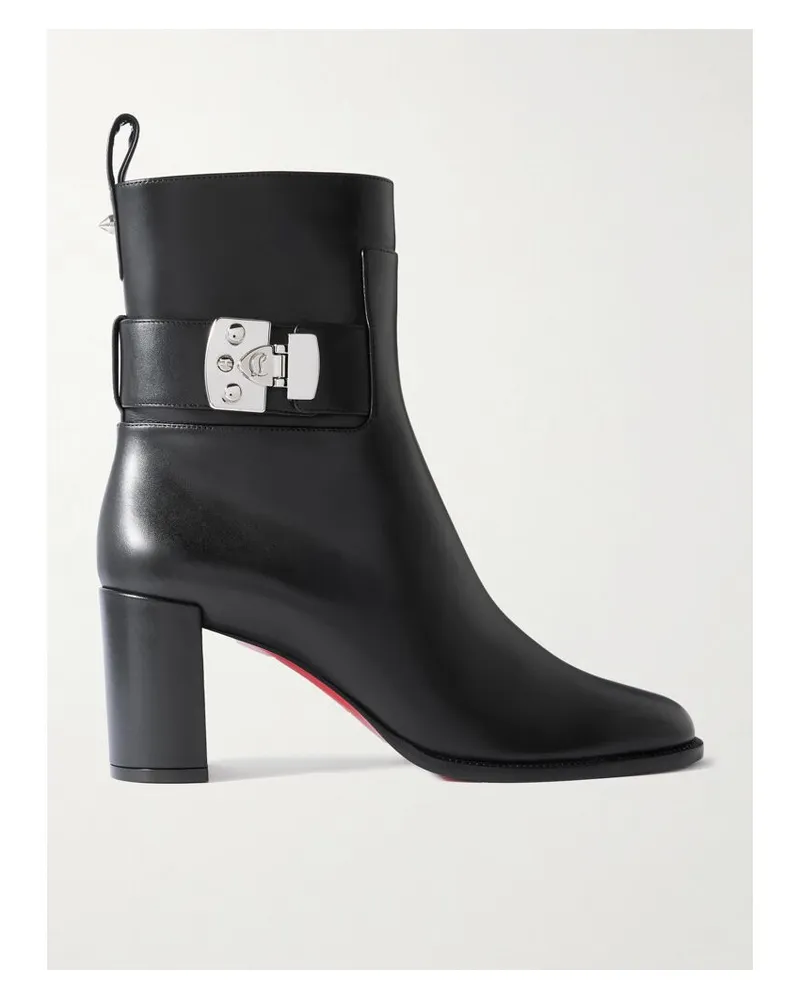 Christian Louboutin Booty Lock 70 Ankle Boots Aus Leder Mit Verzierung - Schwarz Schwarz