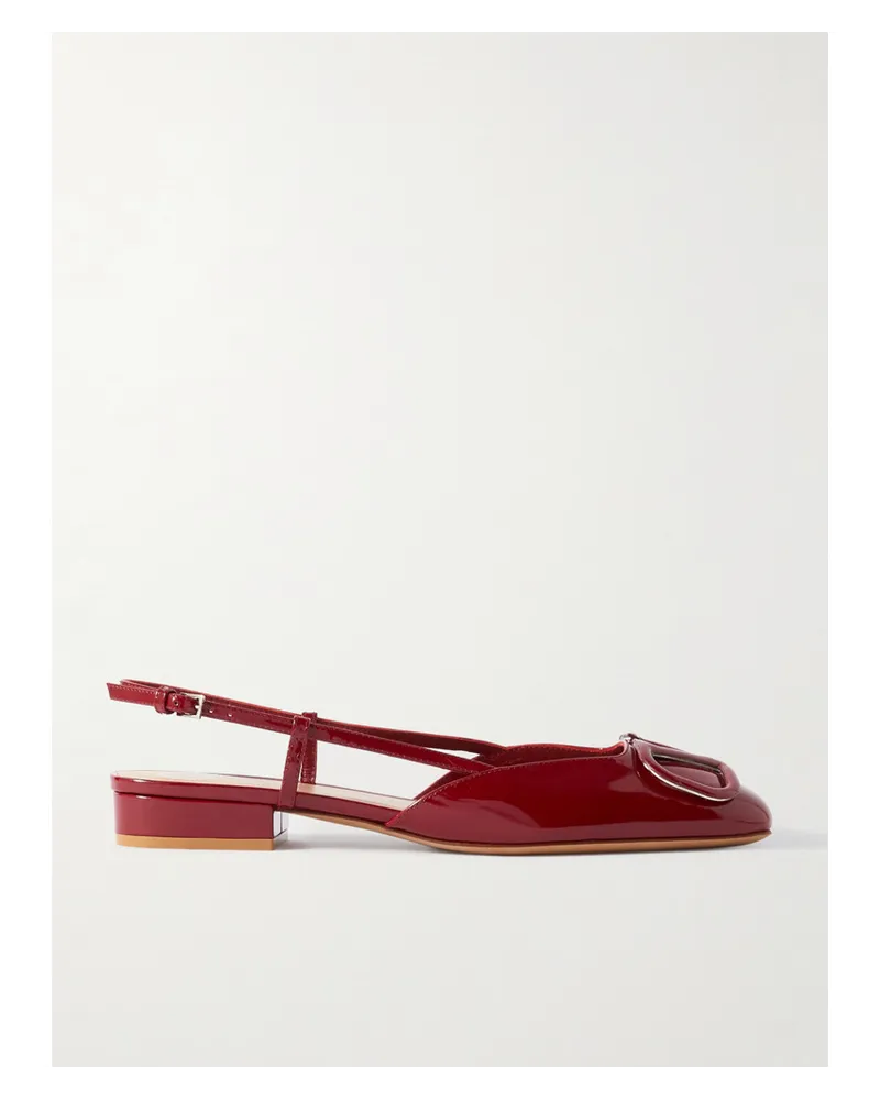 Valentino Garavani Ballerina 20 Flache Slingback-schuhe aus Lackleder Rot