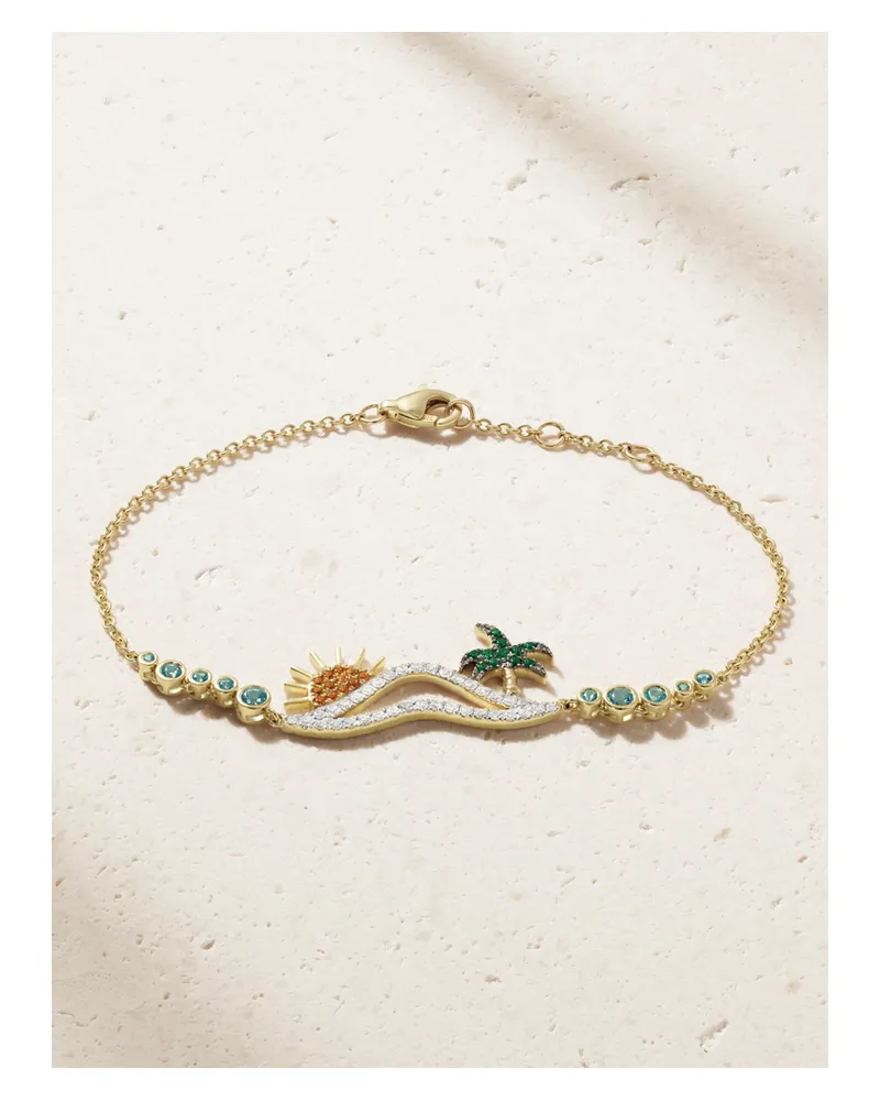 Yvonne Léon La Plage 9-karat Gold Multi-stone Bracelet Gold