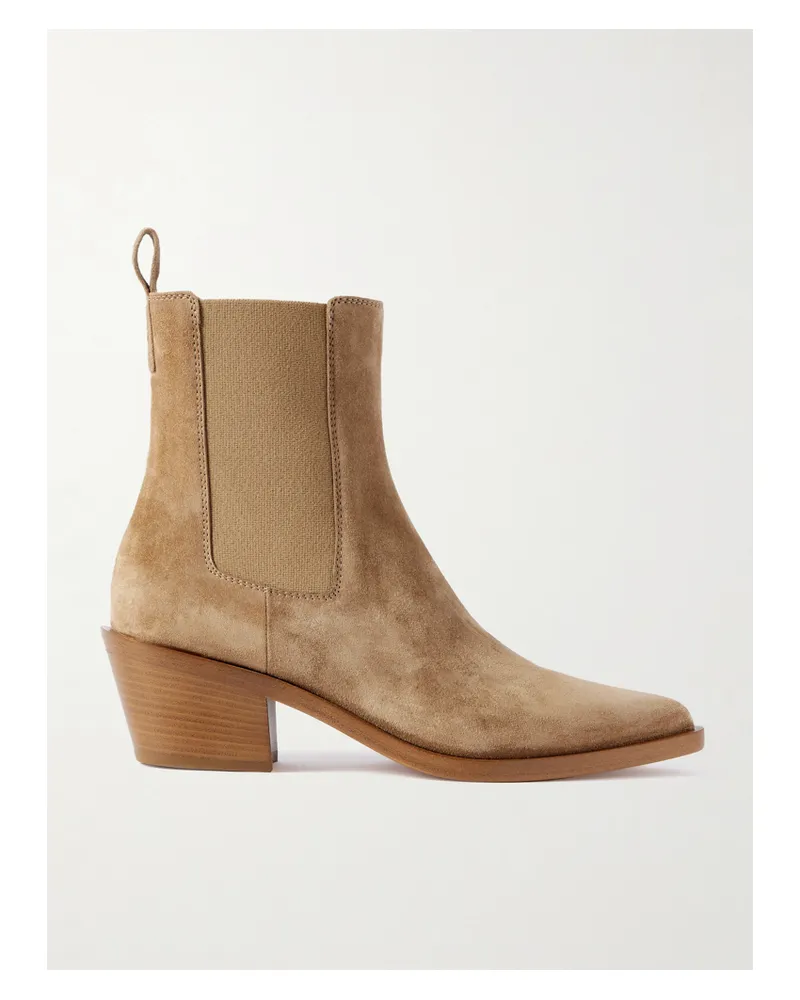 Gianvito Rossi Wylie 60 Suede Chelsea Boots - Neutrals Neutrals