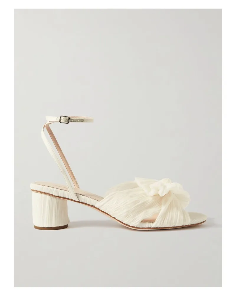 Loeffler Randall Dahlia Sandalen Aus Plissiertem Organza Mit Kunstlederbesätzen - Weiß Weiß