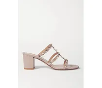 Valentino Garavani Rockstud 60 Leather Mules - Neutrals