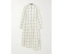 Russel Paneled Checked Cotton-poplin Midi Shirt Dress - Neutrals