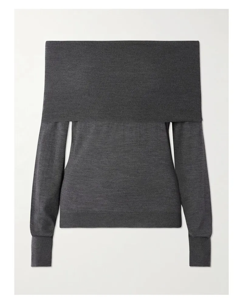 Stella McCartney Schulterfreier Pullover Aus Schurwolle - Grau Grau
