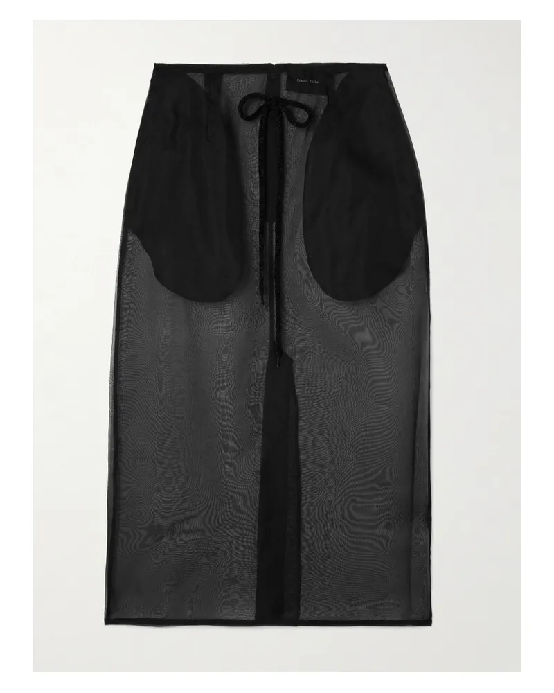 Simone Rocha Midirock Aus Seidenorganza Mit Schleife - Schwarz Schwarz