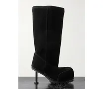 Alaska Stiefel Aus Veloursleder Mit Shearling-futter - Schwarz