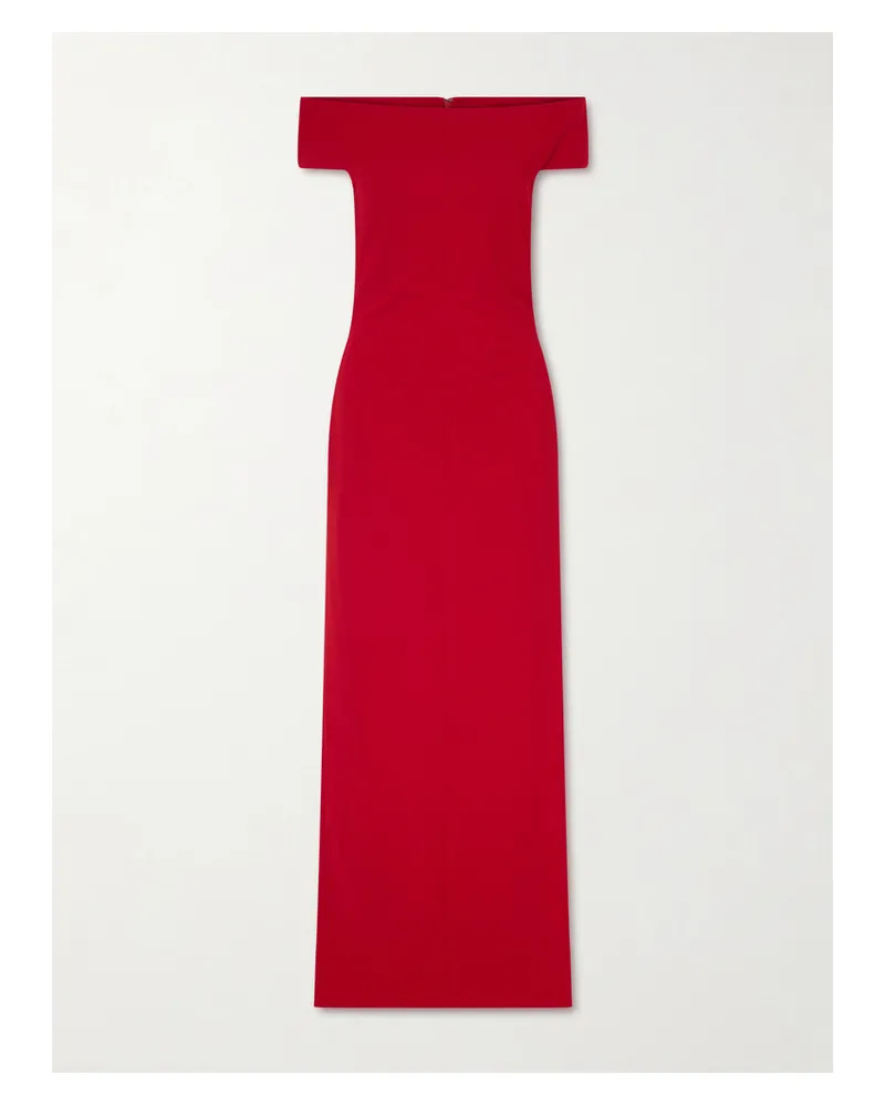 Solace London Kyra Off-the-shoulder Crepe Gown - Red Red
