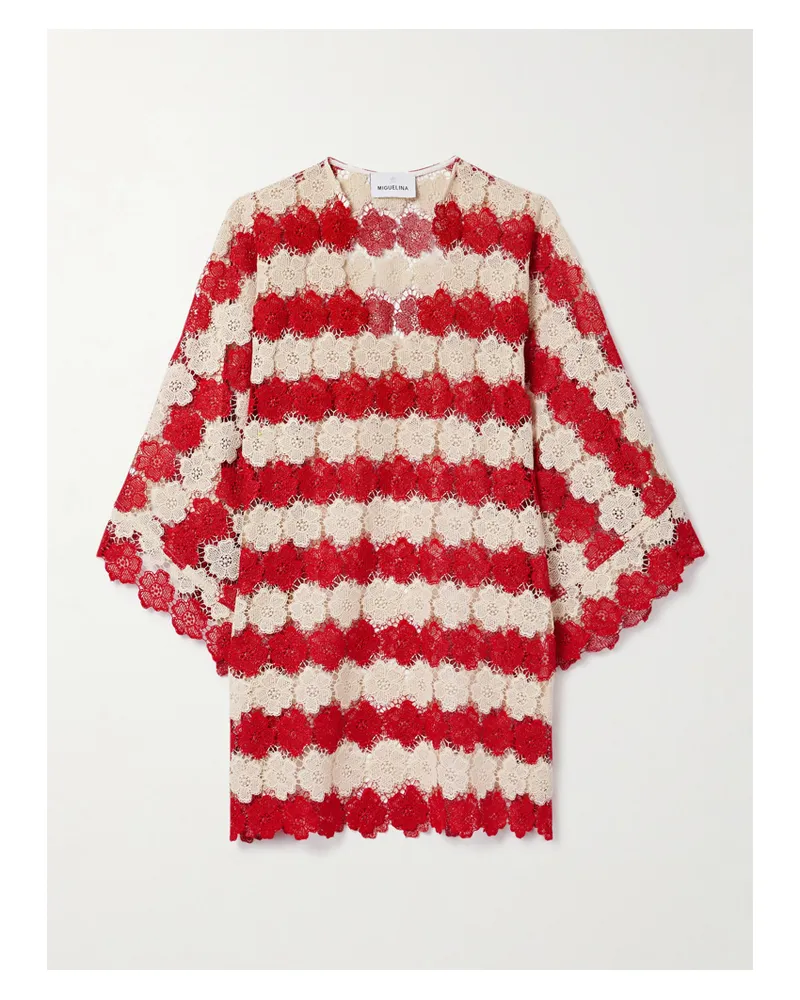 Miguelina Gianina Kaftan Aus Guipure-spitze Aus Baumwolle - Rot Rot
