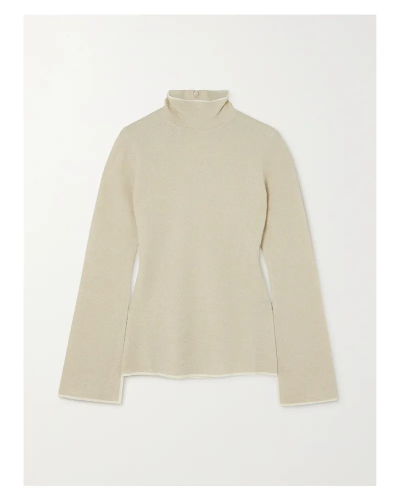 Joseph Rollkragenpullover Aus Metallic-strick - Elfenbein Elfenbein