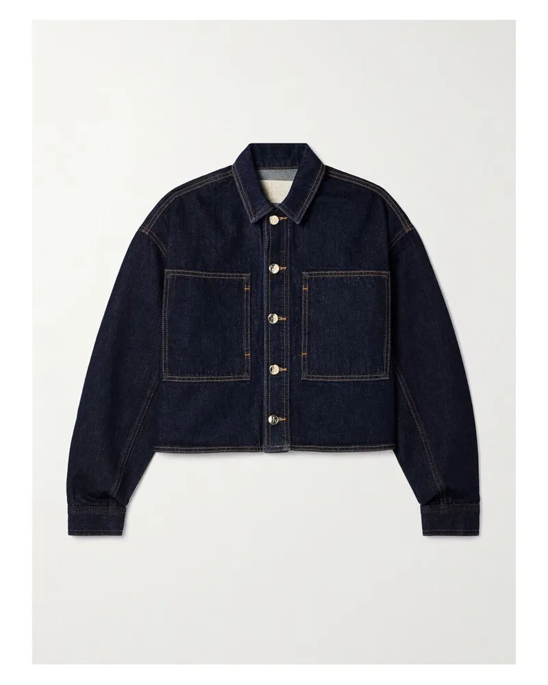 Ulla Johnson Bobbi Verkürzte Jeansjacke - Blau Blau