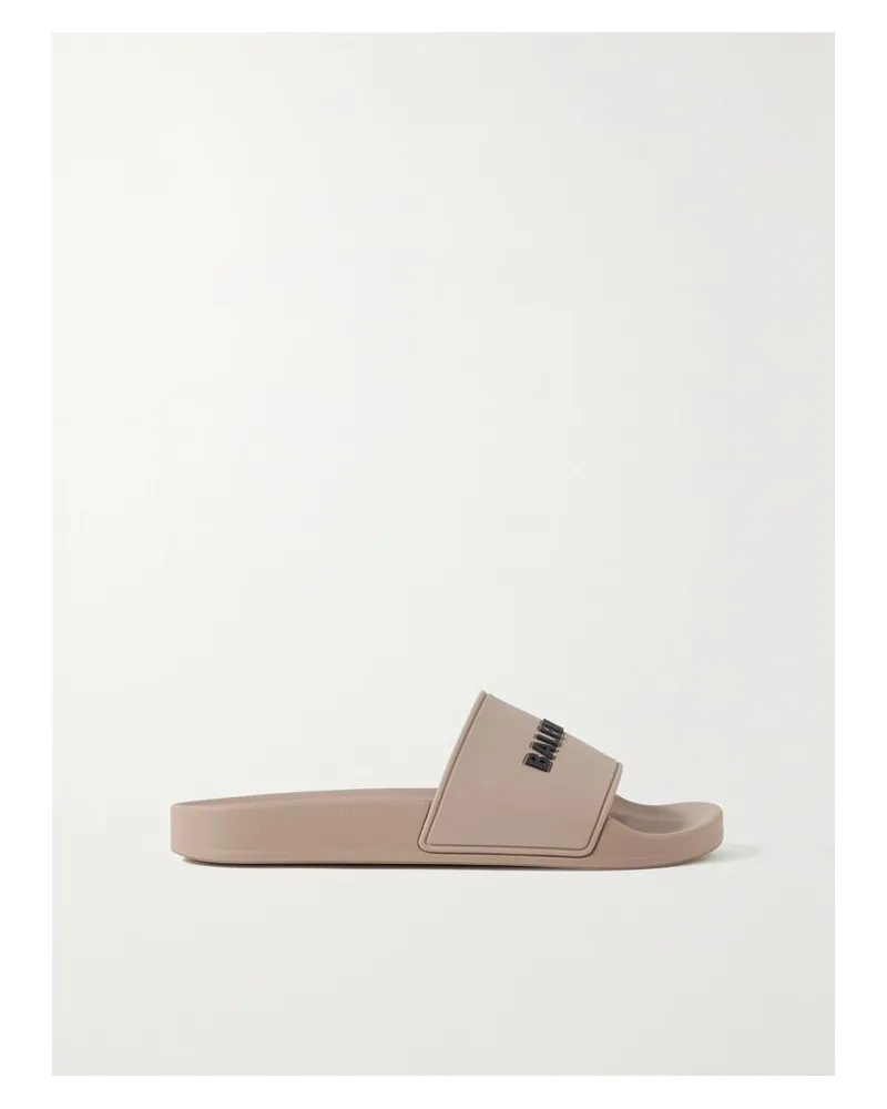 Balenciaga Piscine Pantoletten Aus Gummi Mit Logoprägung - Neutral Neutral