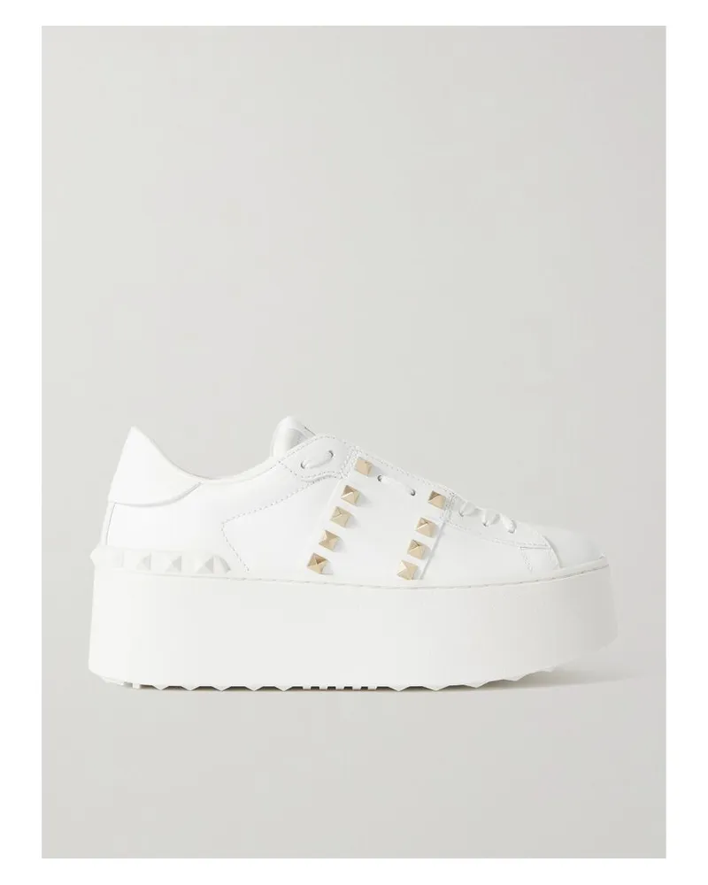 Valentino Garavani Valentino Garavani Rockstud Untitled Sneakers Aus Leder Mit Plateau - Weiß Weiß