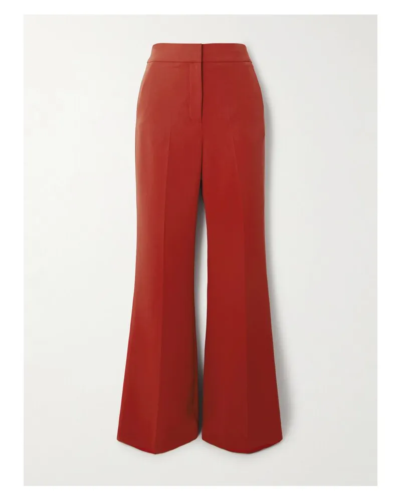 Veronica Beard Lebone Hose Mit Geradem Bein Aus Crêpe Mit Bügelfalten - Rot Rot