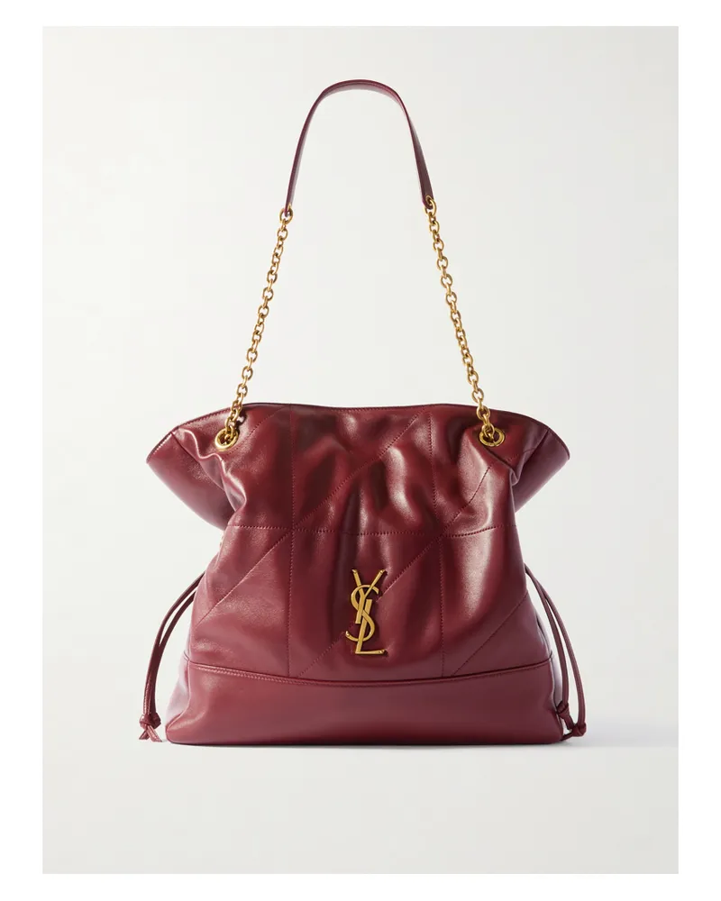 Saint Laurent Jamie Shopping Quilted Leather Shoulder Bag - Burgundy Burgundy